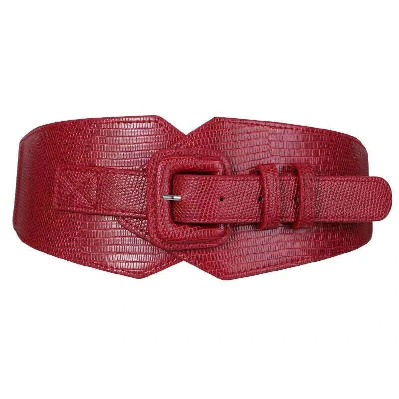 KIMLUD, Plus Size Corset Belt Female Designer Belts For Women Dresses Wide Stretch Cummerbunds Elastic Ceinture Femme Big Waistband, red belt / 88x6cm, KIMLUD APPAREL - Womens Clothes