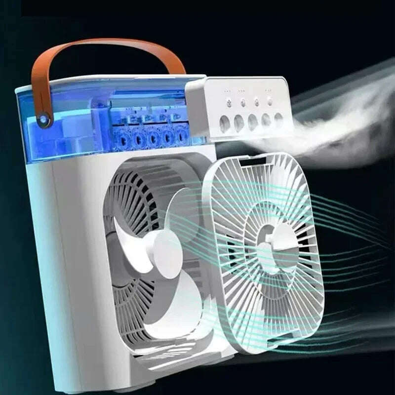 KIMLUD, Portable 3 in 1 Fan AIr Conditioner Household Small Air Cooler LED Night Lights Humidifier Air Adjustment Home Fans Dropshipping, KIMLUD Womens Clothes