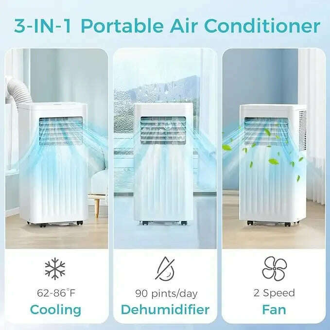 KIMLUD, Portable Air Conditioners Cools Portable AC Unit with Remote Built-in Cool Dehumidifier Fan Sleep Modes Room Air Conditioners, KIMLUD Womens Clothes