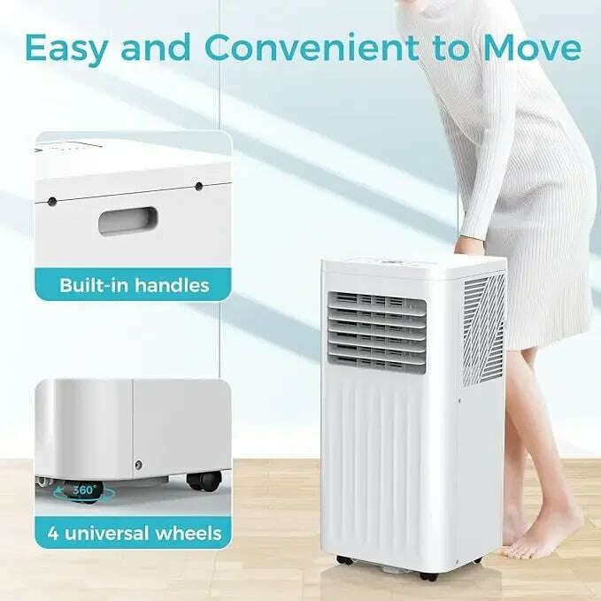 Portable Air Conditioners Cools Portable AC Unit with Remote Built-in Cool Dehumidifier Fan Sleep Modes Room Air Conditioners - KIMLUD