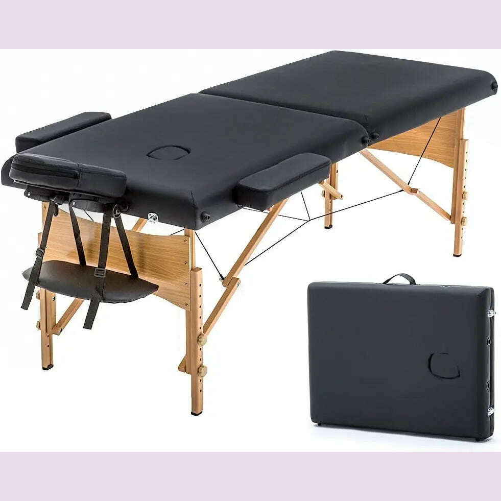 KIMLUD, Portable massage bed, 28 inch wide, adjustable height for hydrotherapy foot massage, facial care, hydrotherapy tattoos, black, United States / Black, KIMLUD APPAREL - Womens Clothes