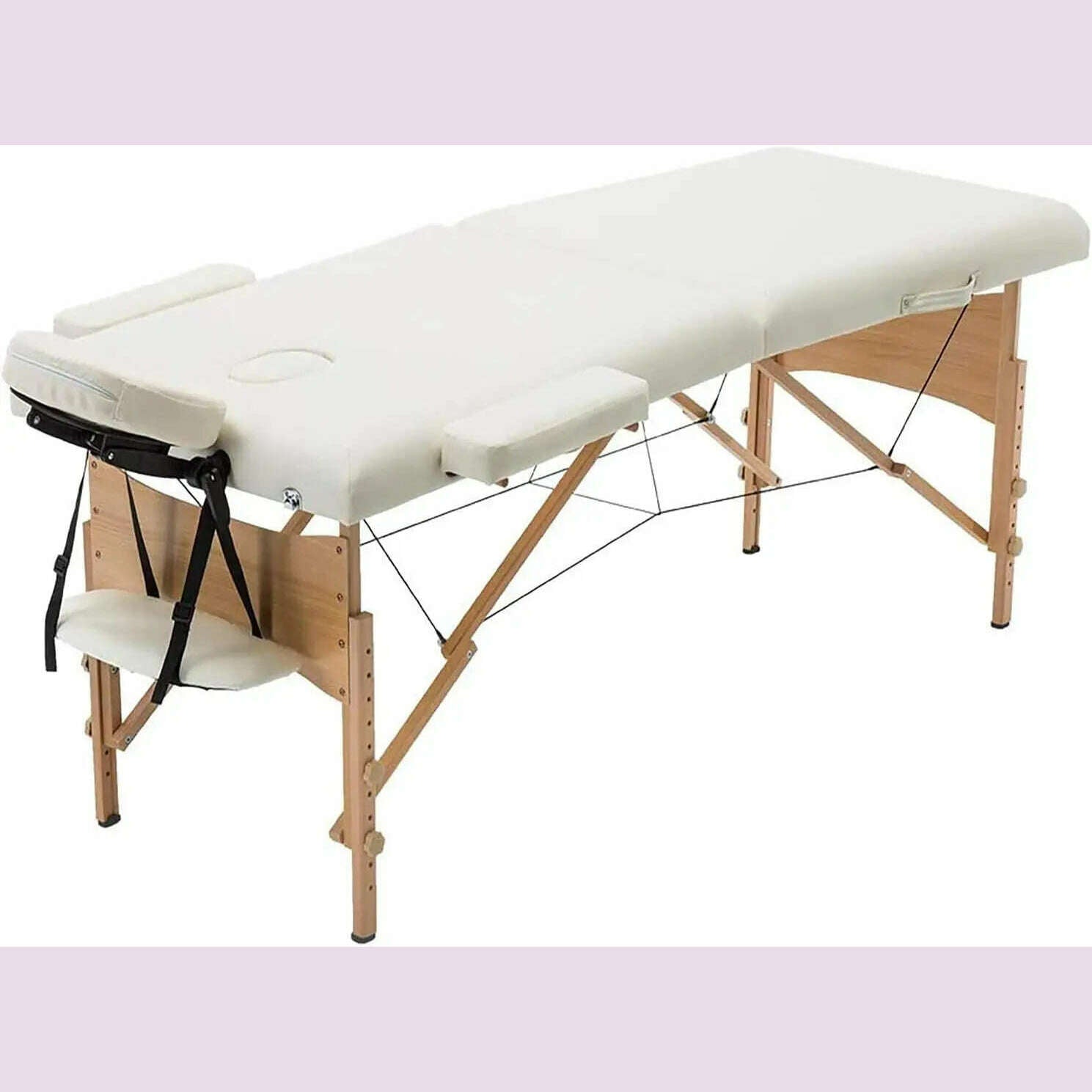 KIMLUD, Portable massage bed, 28 inch wide, adjustable height for hydrotherapy foot massage, facial care, hydrotherapy tattoos, black, United States / Cream, KIMLUD APPAREL - Womens Clothes