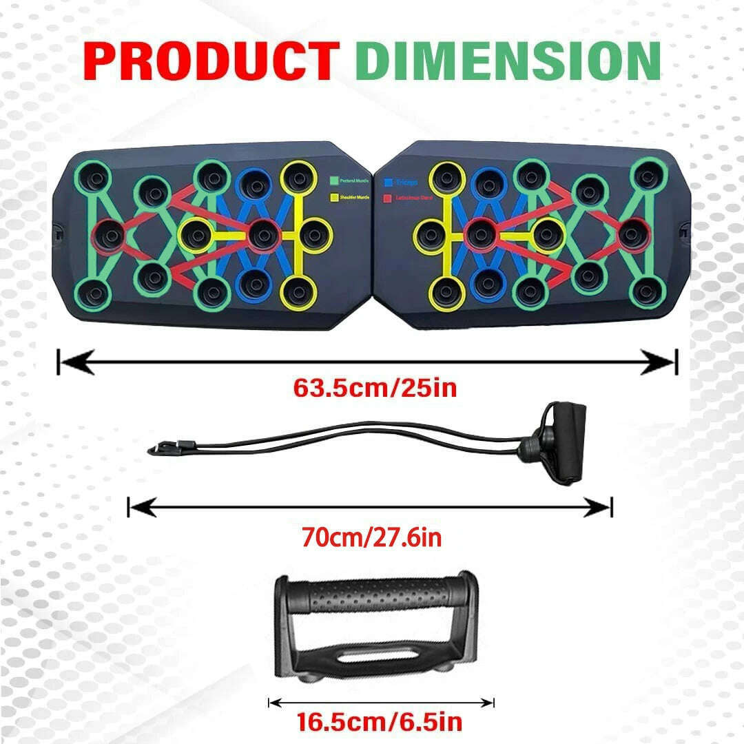 Portable Multifunctional Push-up Board Set With Handles Foldable Fitness Equipment For Chest Abdomen Arms And Back Training - KIMLUD