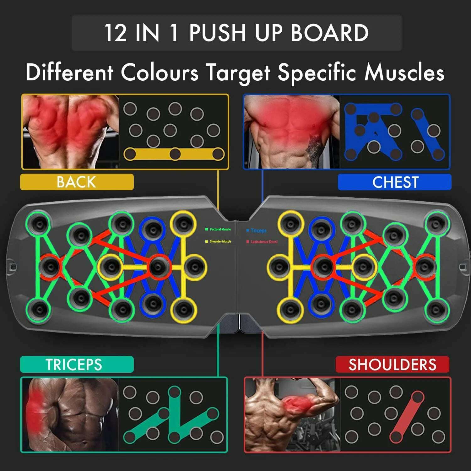 Portable Multifunctional Push-up Board Set With Handles Foldable Fitness Equipment For Chest Abdomen Arms And Back Training - KIMLUD