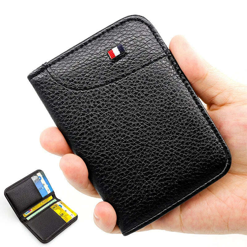 Portable Super Slim Soft Wallet PU Leather Mini Credit Card Wallet Purse Card Holders Men Wallet Thin Small Short Wallets - KIMLUD