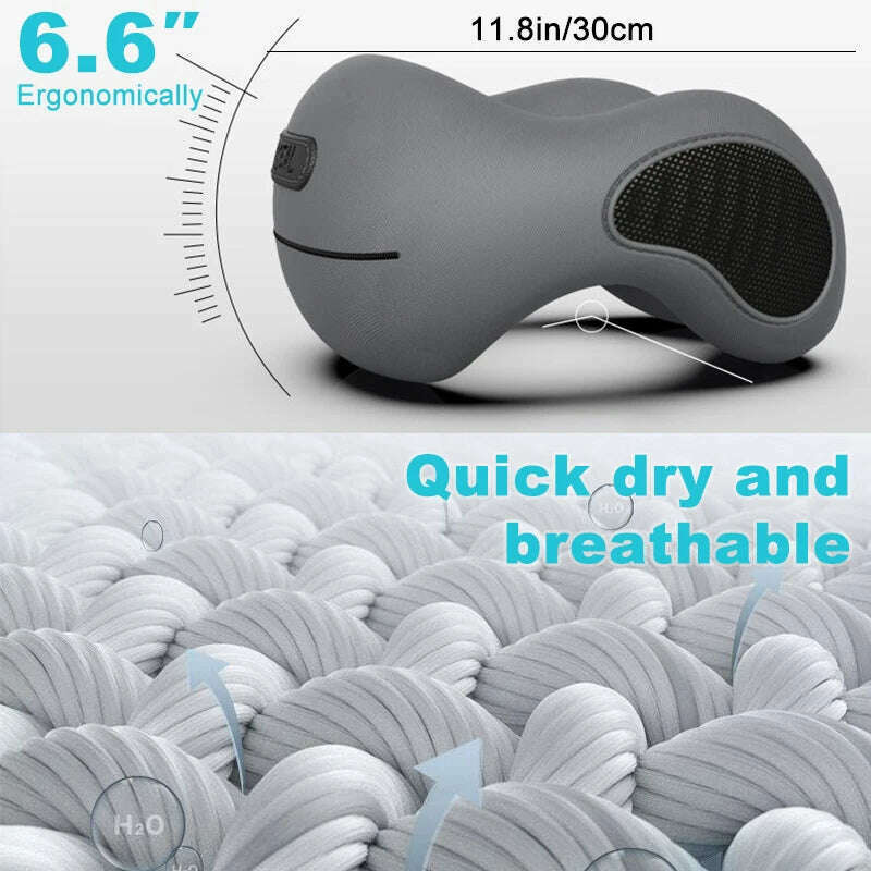 Portable U Shaped Memory Foam Neck Pillow Soft Slow Rebound Space Travel Pillow Sleeping Airplane Pillow For Travel Camping Rest - KIMLUD