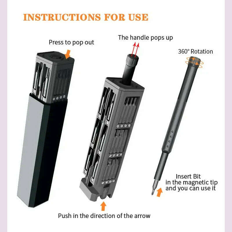 KIMLUD, Precision Screwdriver Set 32/43/46 in 1 Magnetic Torx Phillips Screw Bit Multifunctional Repair Tool Kit for Phone Watch Laptop, KIMLUD Womens Clothes