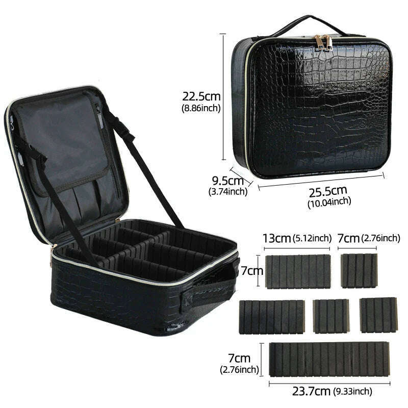 2022 New High Quality Professional Makeup Case For Women With Compartments PU Leather Waterproof Travel Large Capacity Storage - KIMLUD