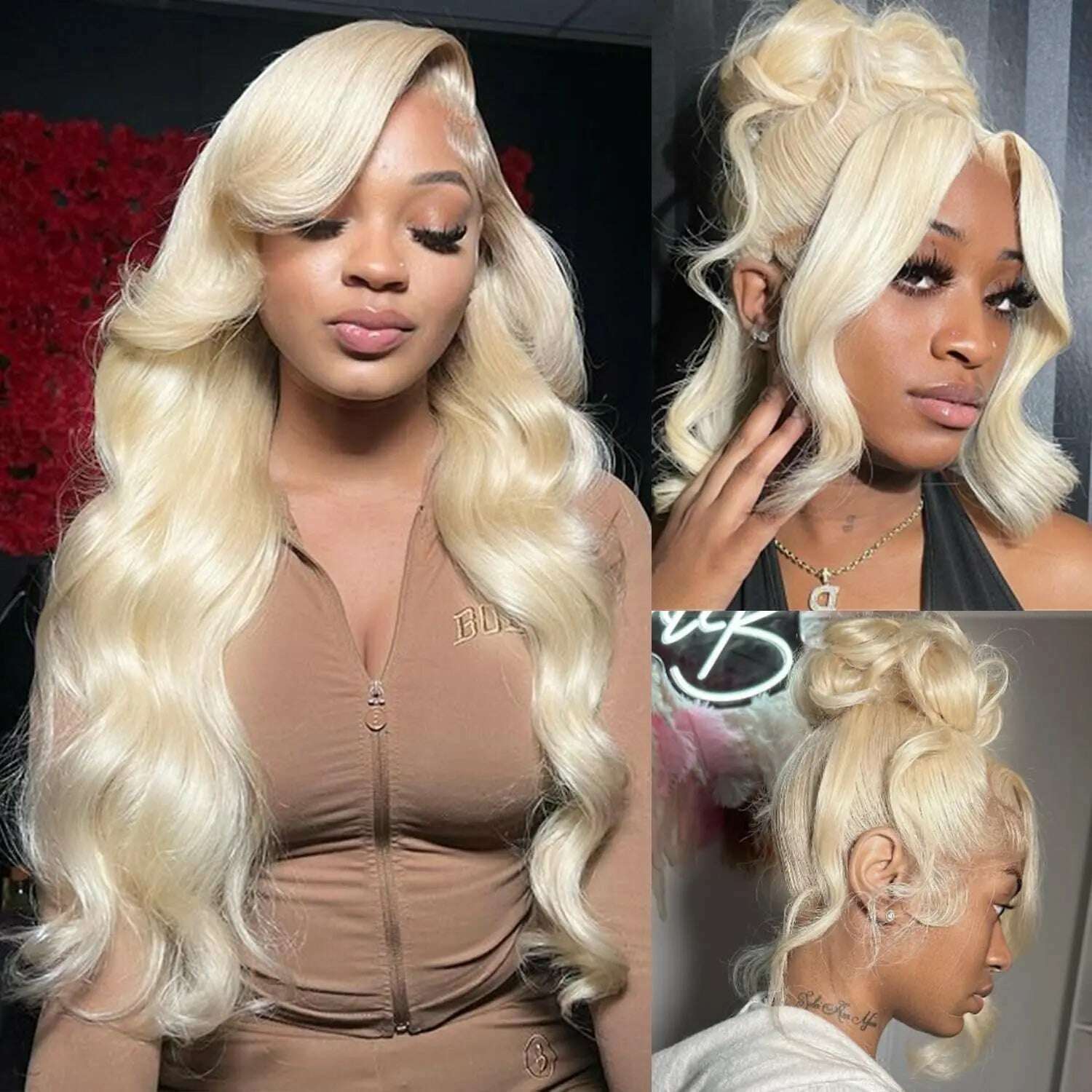 KIMLUD, 30 Inch 613 Honey Blonde Body Wave 13x6 HD Transparent Lace Frontal Wigs Brazilian Human Hair 180% Density Water Wave For Women, KIMLUD Womens Clothes