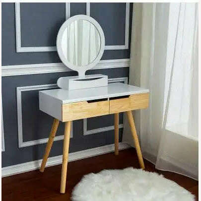 KIMLUD, European-style solid wood dresser bedroom dresser mini modern simple dressing cabinet small family makeup table multi-functional, 60cm 3, KIMLUD APPAREL - Womens Clothes