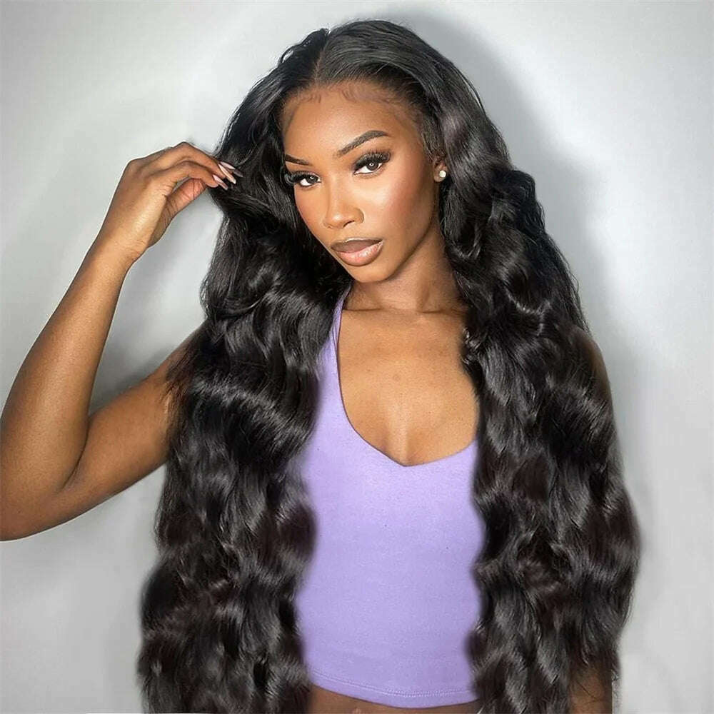 KIMLUD, Highlight Ombre Lace Front Wig Human Hair Pre Plucked Straight With Baby Hair 13X4 HD 4/27 Colored Wigs For Woman 180% Density, natural black wig / 22INCHES / 180%, KIMLUD APPAREL - Womens Clothes