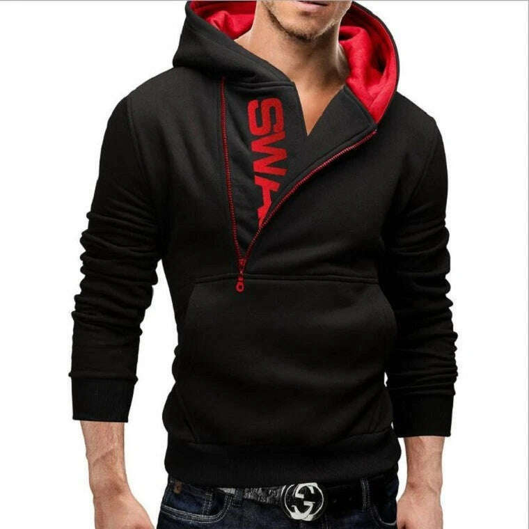 KIMLUD, Mens Tracksuits Sweatshirt + Sweatpants Sportswear Zipper Hoodies Casual Male Clothing Large Size, BlackRed top / Asia 2XL(EU XL), KIMLUD APPAREL - Womens Clothes