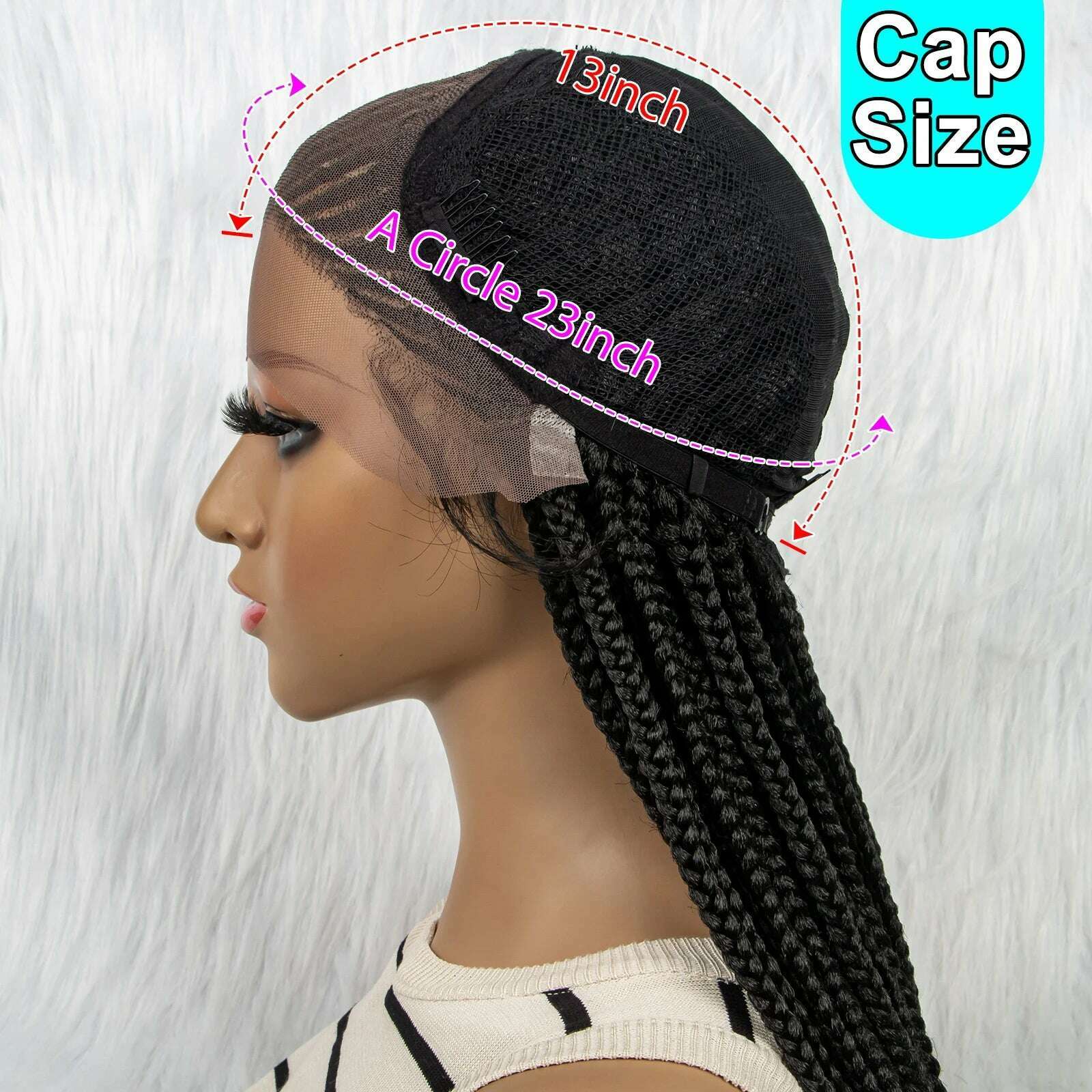 Synthetic Braided Wigs 13x4 HD Lace Front Braided Wigs for Black Women Synthetic Lace Front Wigs Braided Wigs With Baby Hair - KIMLUD