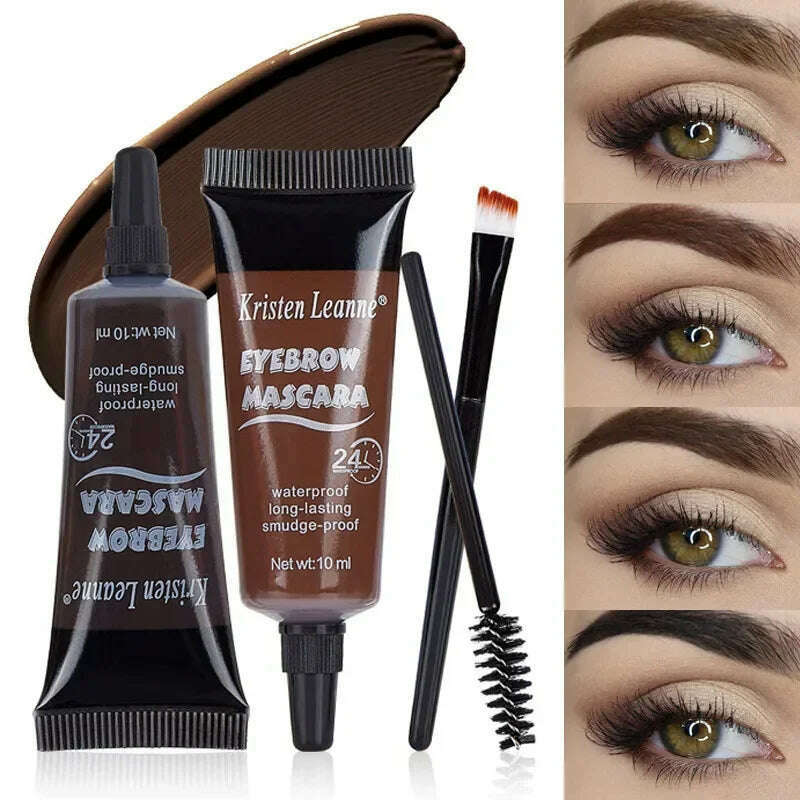 Professional Eyebrow Enhancers Cream Women Natural Liquid Dyeing Eyebrow Set Brow Tattoo Pigments Lasting Waterproof Eyebrow Gel - KIMLUD