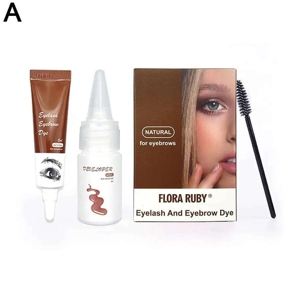 KIMLUD, Professional Henna Eyelash Eyebrow Dye Tint 15-minute Fast Tint Easy Dye Gel Eyelash Brown Black Color Tint Kit, coffee / CHINA, KIMLUD APPAREL - Womens Clothes