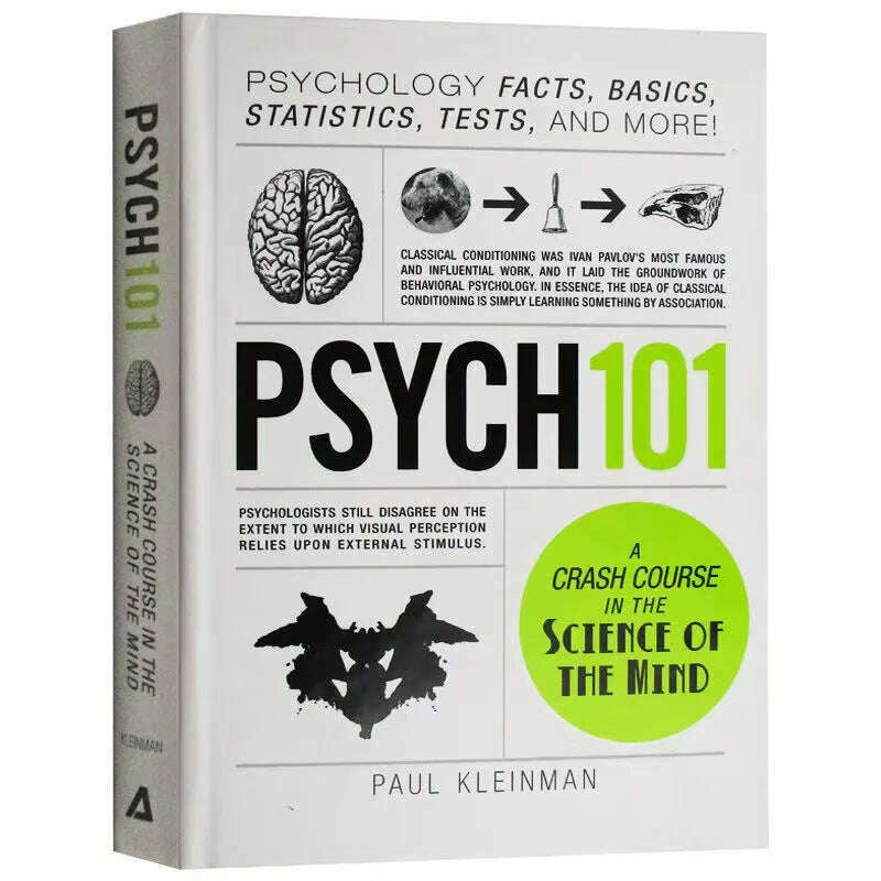 KIMLUD, Psych 101 by Paul Kleinman A Crash Couse in the Science of the Mind Popular Psychology Reference English Book Paperback, 1 book, KIMLUD APPAREL - Womens Clothes