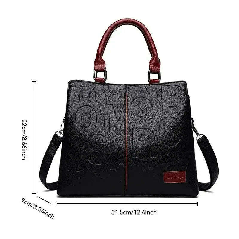 PU Leather Casual Crossbody Bags for Women Ladies Luxury Designer Tote Handbag Female Large Capacity Travel Shoulder Bag - KIMLUD