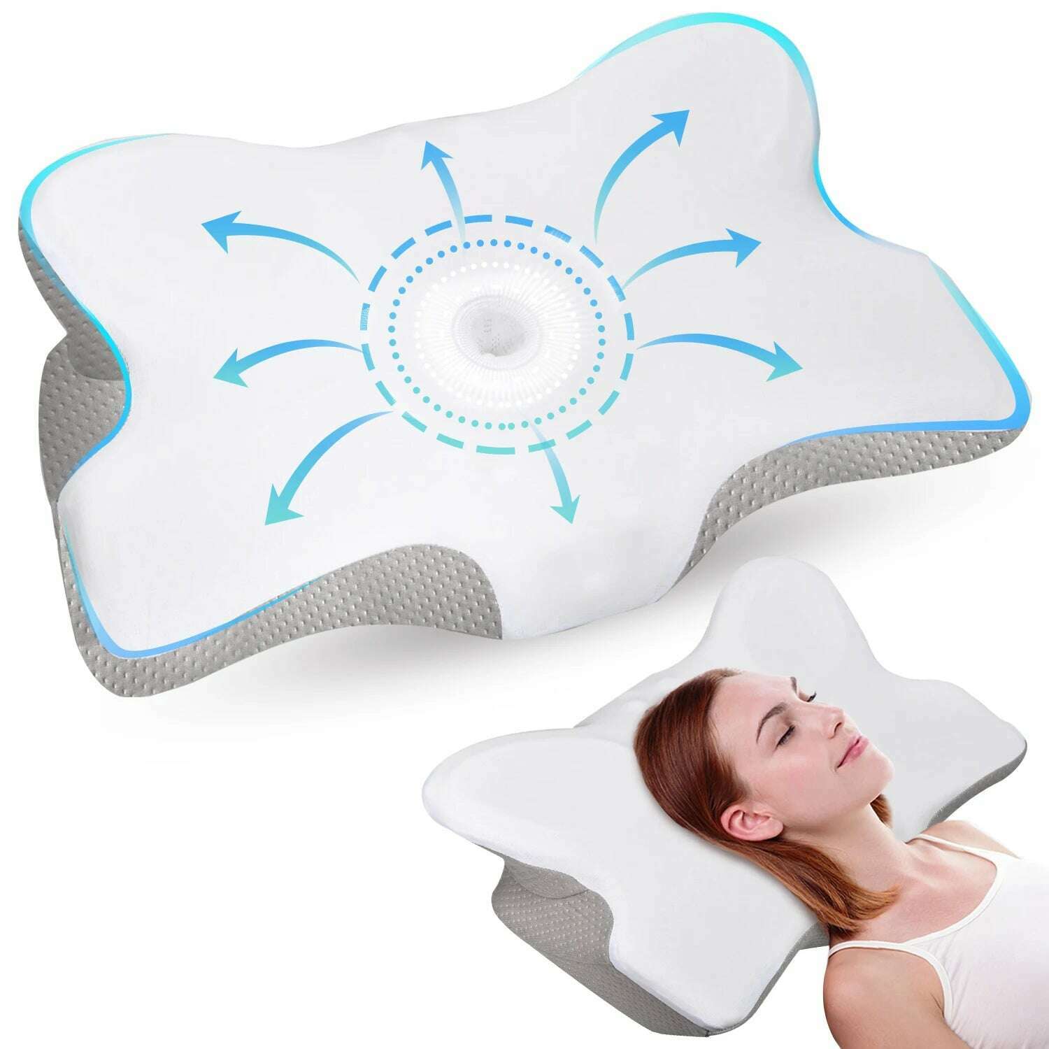 Pulatree New Odorless Orthopedic Pillow For Neck And Shoulder Pain Memory Foam Neck Pillow Ergonomic Sleeping Cervical Pillow - KIMLUD