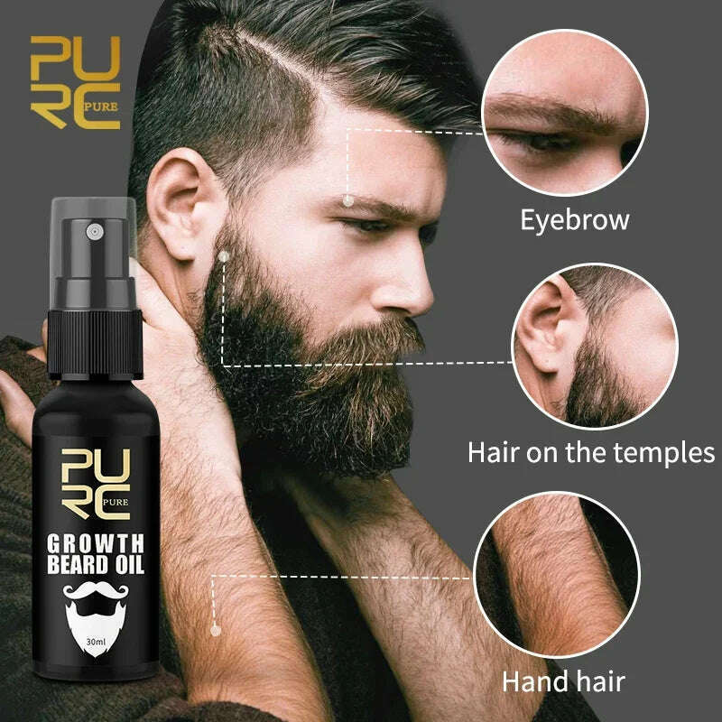 KIMLUD, PURC Beard Growth Spray Essential Oil Beard Growth Oil For Men Thicker Full Attractive Hair Growth Beard Oil Care Beauty Health, KIMLUD Womens Clothes