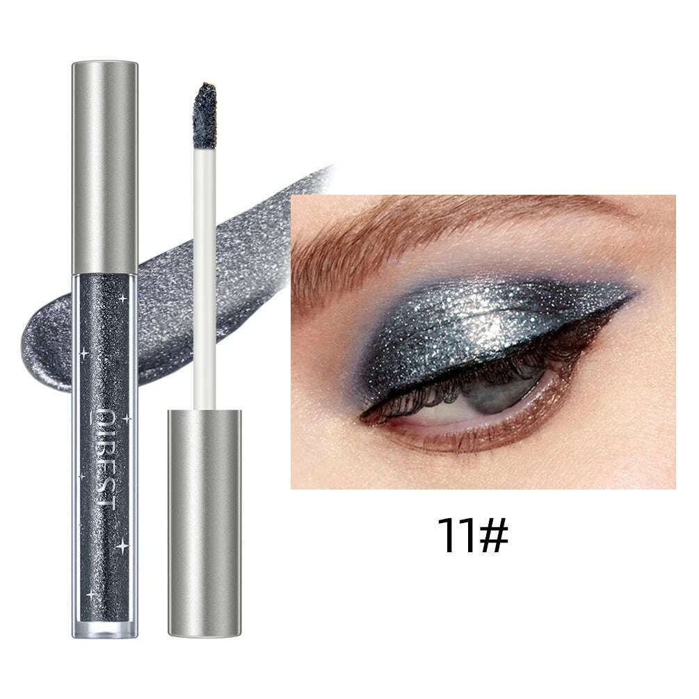 QIBEST Liquid Eyeshadow Sticker Cosmetics Shadows Pencil Eyeliner Quick-drying Glitter Shimmer Eyeshadow Pen Outline Eye Makeup - KIMLUD