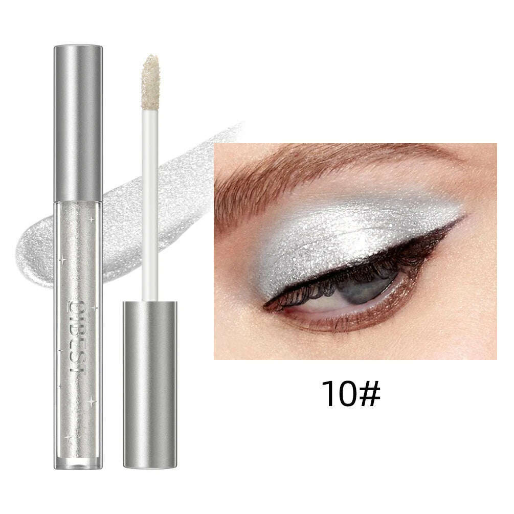 QIBEST Liquid Eyeshadow Sticker Cosmetics Shadows Pencil Eyeliner Quick-drying Glitter Shimmer Eyeshadow Pen Outline Eye Makeup - KIMLUD