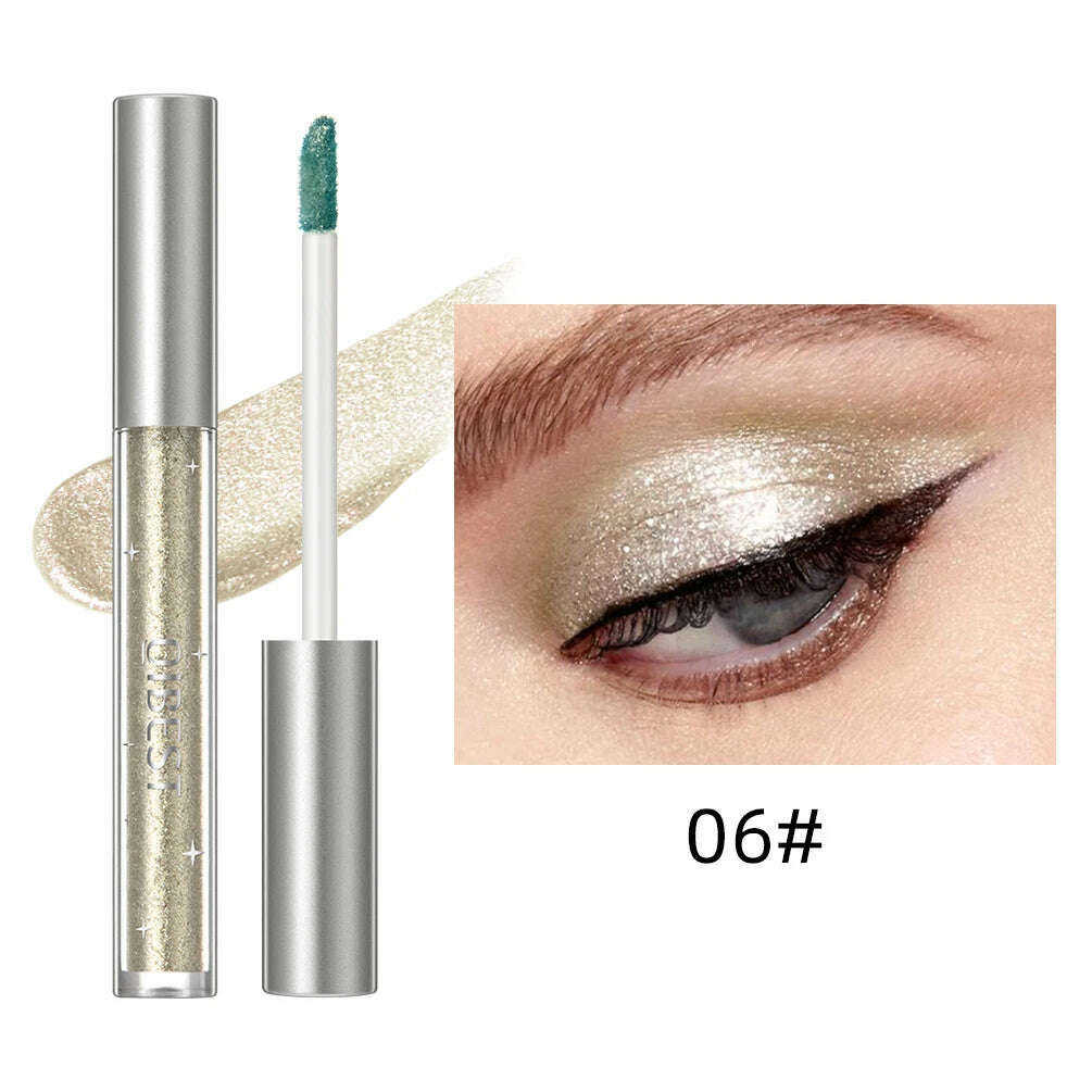 QIBEST Liquid Eyeshadow Sticker Cosmetics Shadows Pencil Eyeliner Quick-drying Glitter Shimmer Eyeshadow Pen Outline Eye Makeup - KIMLUD