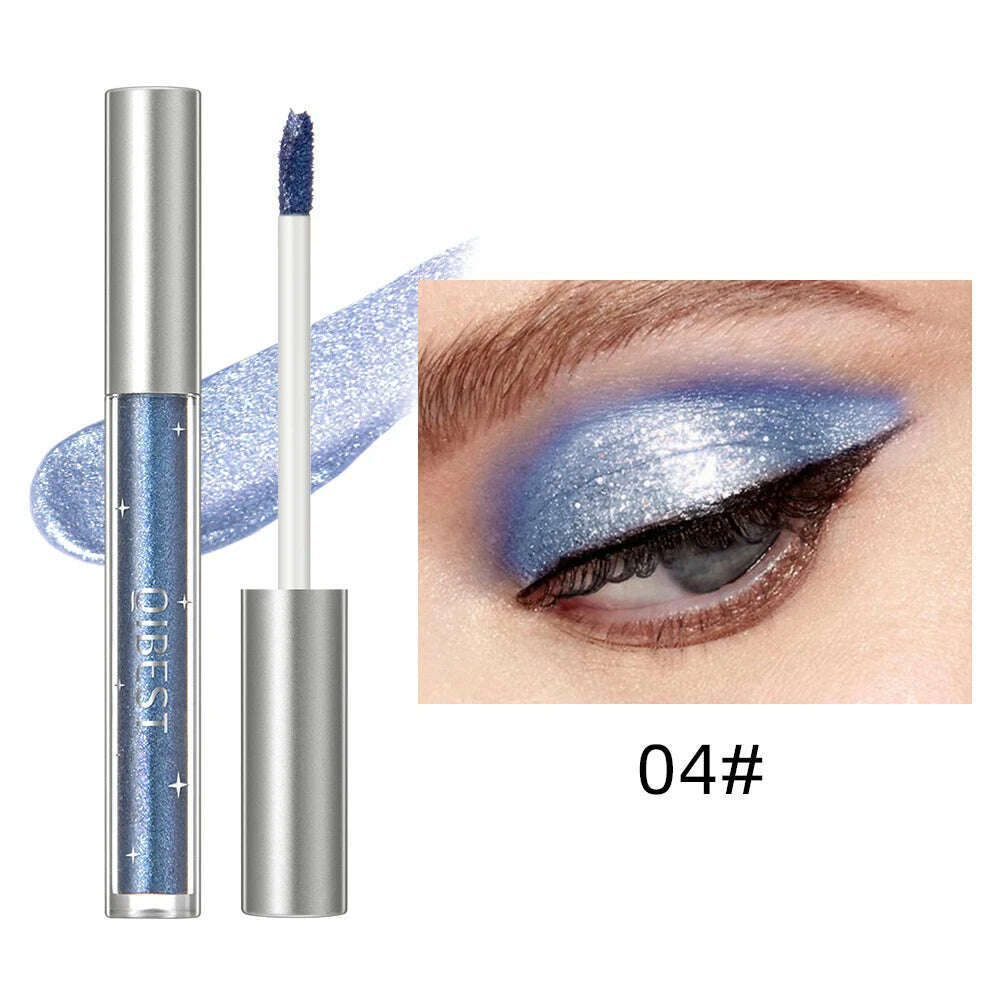 QIBEST Liquid Eyeshadow Sticker Cosmetics Shadows Pencil Eyeliner Quick-drying Glitter Shimmer Eyeshadow Pen Outline Eye Makeup - KIMLUD