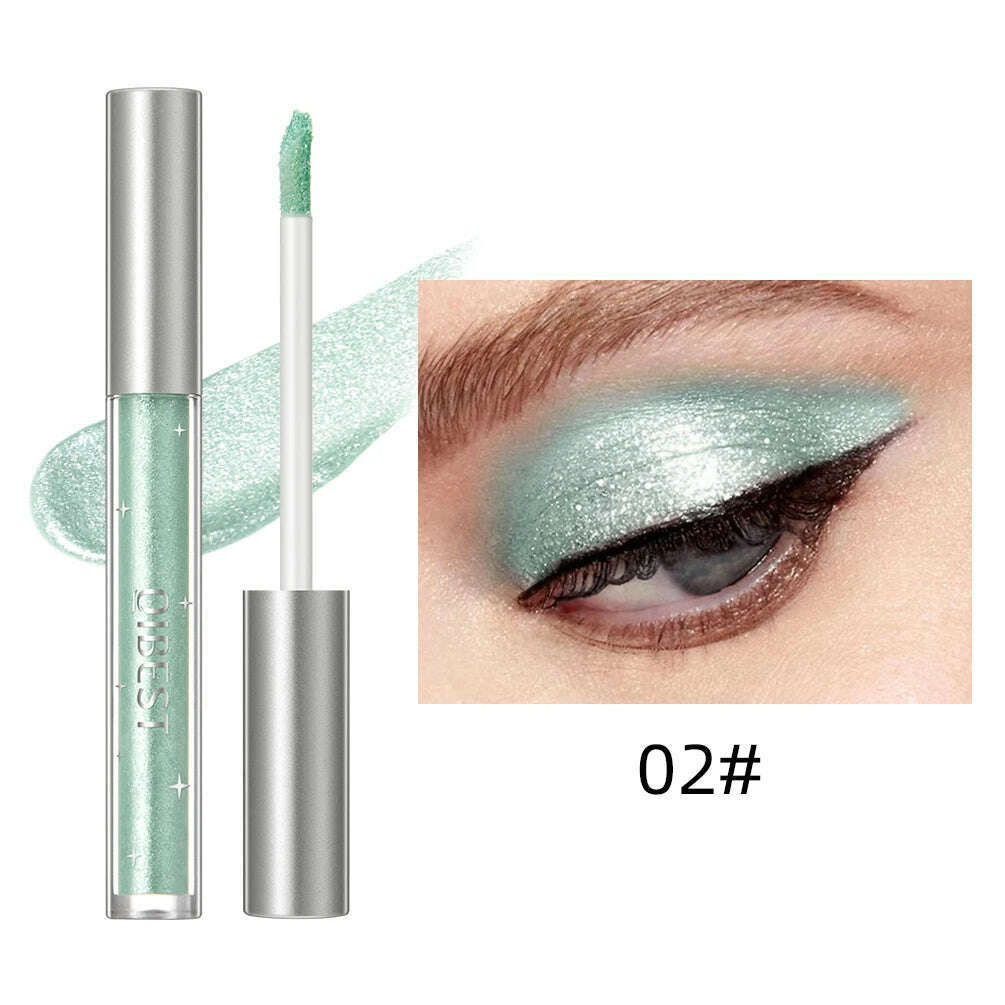 QIBEST Liquid Eyeshadow Sticker Cosmetics Shadows Pencil Eyeliner Quick-drying Glitter Shimmer Eyeshadow Pen Outline Eye Makeup - KIMLUD