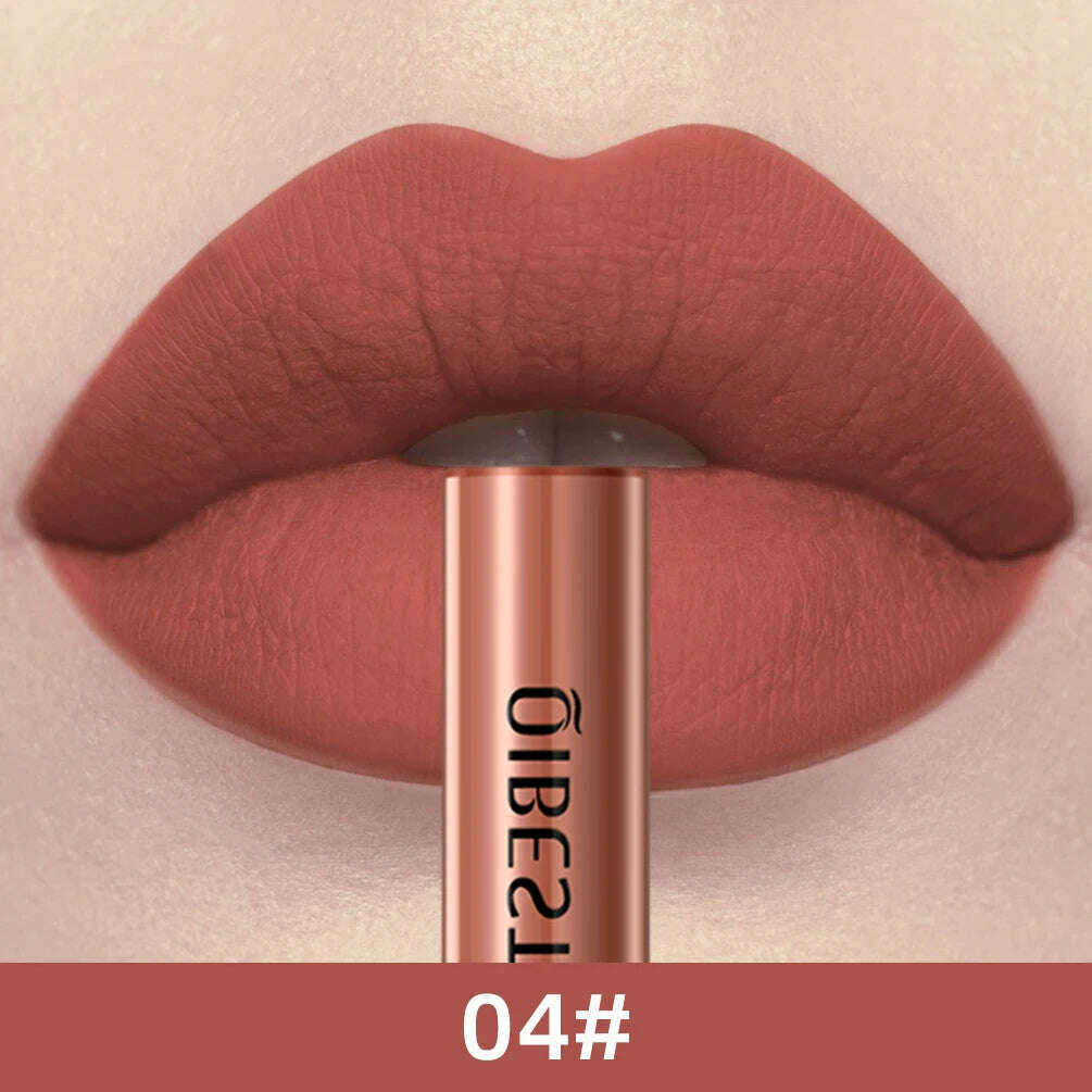 KIMLUD, QIBEST Matte Liquid Lipstick Waterproof Long Lasting Lip Gloss Velvet Mate Nude Red Tint Tube Lipsticks Lipgloss Makeup Cosmetic, 04, KIMLUD APPAREL - Womens Clothes