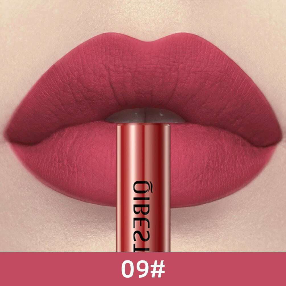 KIMLUD, QIBEST Matte Liquid Lipstick Waterproof Long Lasting Lip Gloss Velvet Mate Nude Red Tint Tube Lipsticks Lipgloss Makeup Cosmetic, 09, KIMLUD APPAREL - Womens Clothes