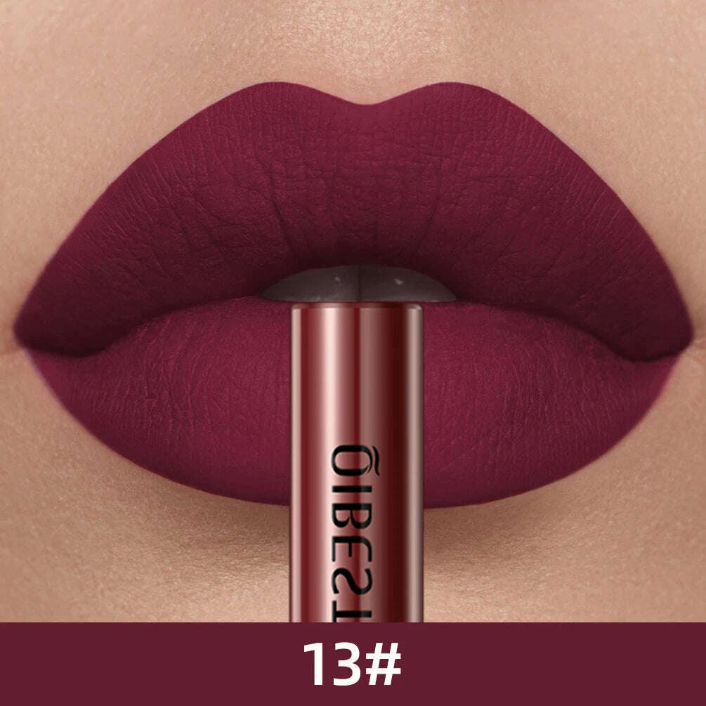 KIMLUD, QIBEST Matte Liquid Lipstick Waterproof Long Lasting Lip Gloss Velvet Mate Nude Red Tint Tube Lipsticks Lipgloss Makeup Cosmetic, 13, KIMLUD APPAREL - Womens Clothes