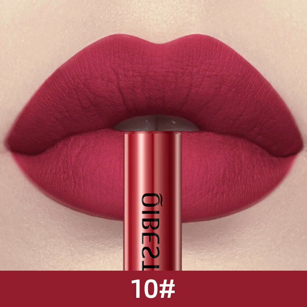 KIMLUD, QIBEST Matte Liquid Lipstick Waterproof Long Lasting Lip Gloss Velvet Mate Nude Red Tint Tube Lipsticks Lipgloss Makeup Cosmetic, 10, KIMLUD APPAREL - Womens Clothes