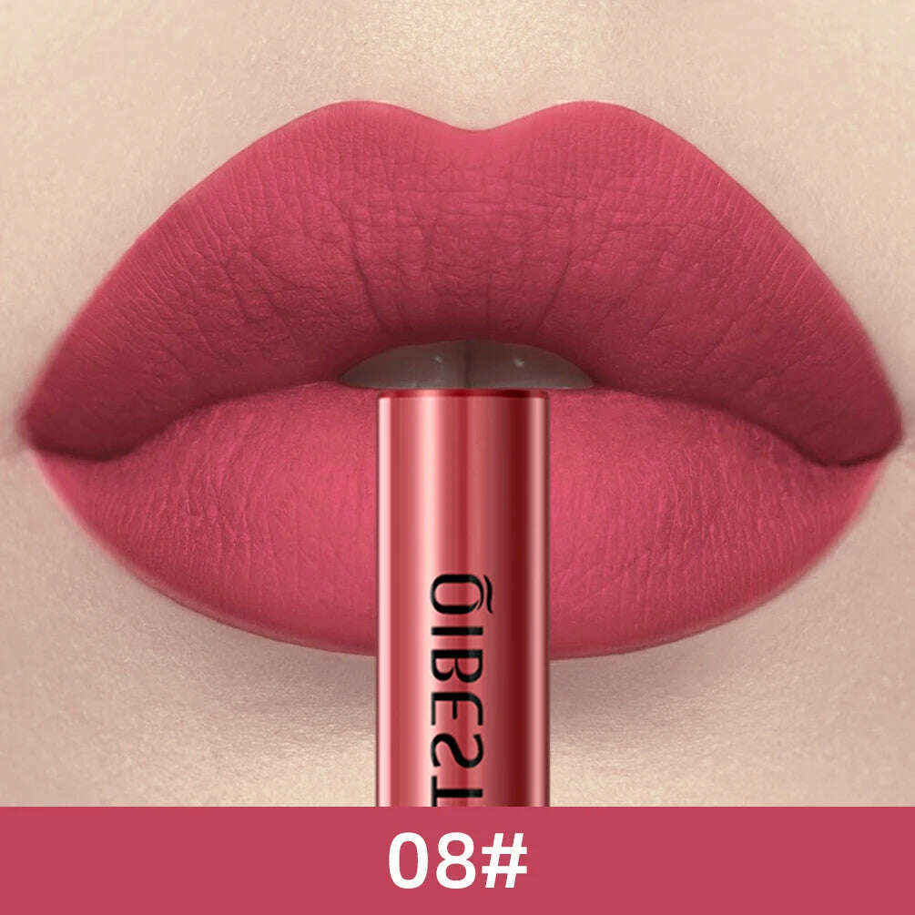 KIMLUD, QIBEST Matte Liquid Lipstick Waterproof Long Lasting Lip Gloss Velvet Mate Nude Red Tint Tube Lipsticks Lipgloss Makeup Cosmetic, 08, KIMLUD APPAREL - Womens Clothes