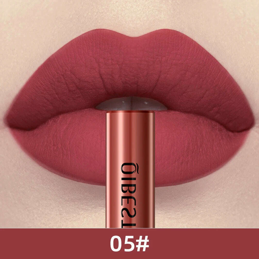 KIMLUD, QIBEST Matte Liquid Lipstick Waterproof Long Lasting Lip Gloss Velvet Mate Nude Red Tint Tube Lipsticks Lipgloss Makeup Cosmetic, 05, KIMLUD APPAREL - Womens Clothes