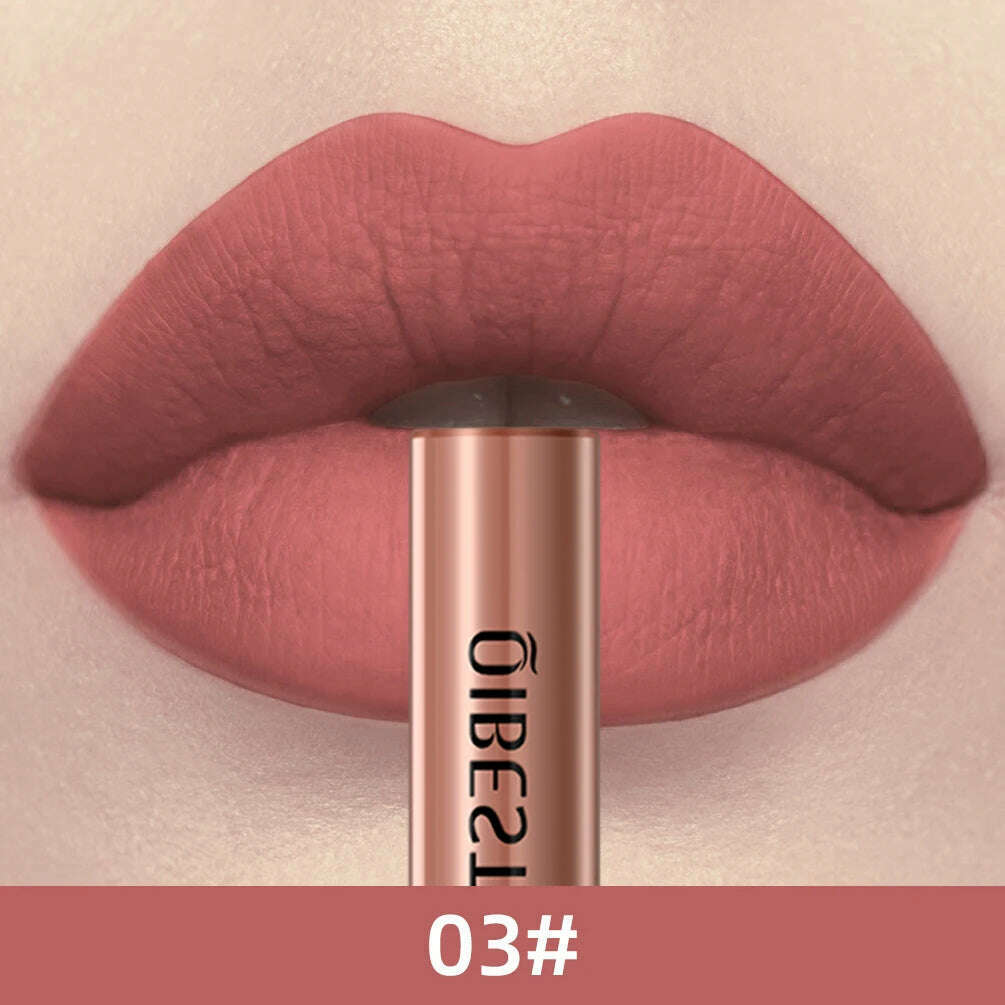 KIMLUD, QIBEST Sexy Long Lasting Velvet Matte Lip Gloss Liquid Lipstick Lip Makeup Women Beauty Red Nonstick Cup Waterproof Lip Gloss, 03, KIMLUD APPAREL - Womens Clothes