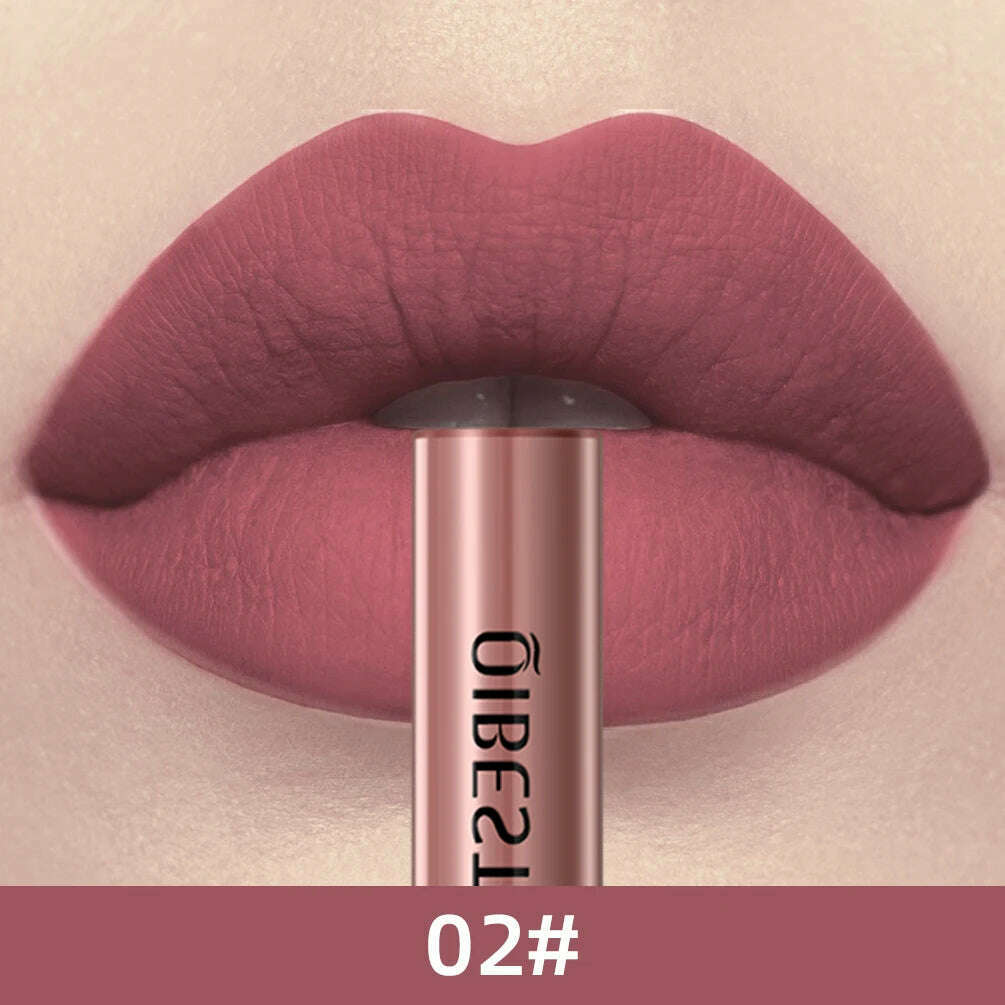 KIMLUD, QIBEST Sexy Long Lasting Velvet Matte Lip Gloss Liquid Lipstick Lip Makeup Women Beauty Red Nonstick Cup Waterproof Lip Gloss, 02, KIMLUD APPAREL - Womens Clothes