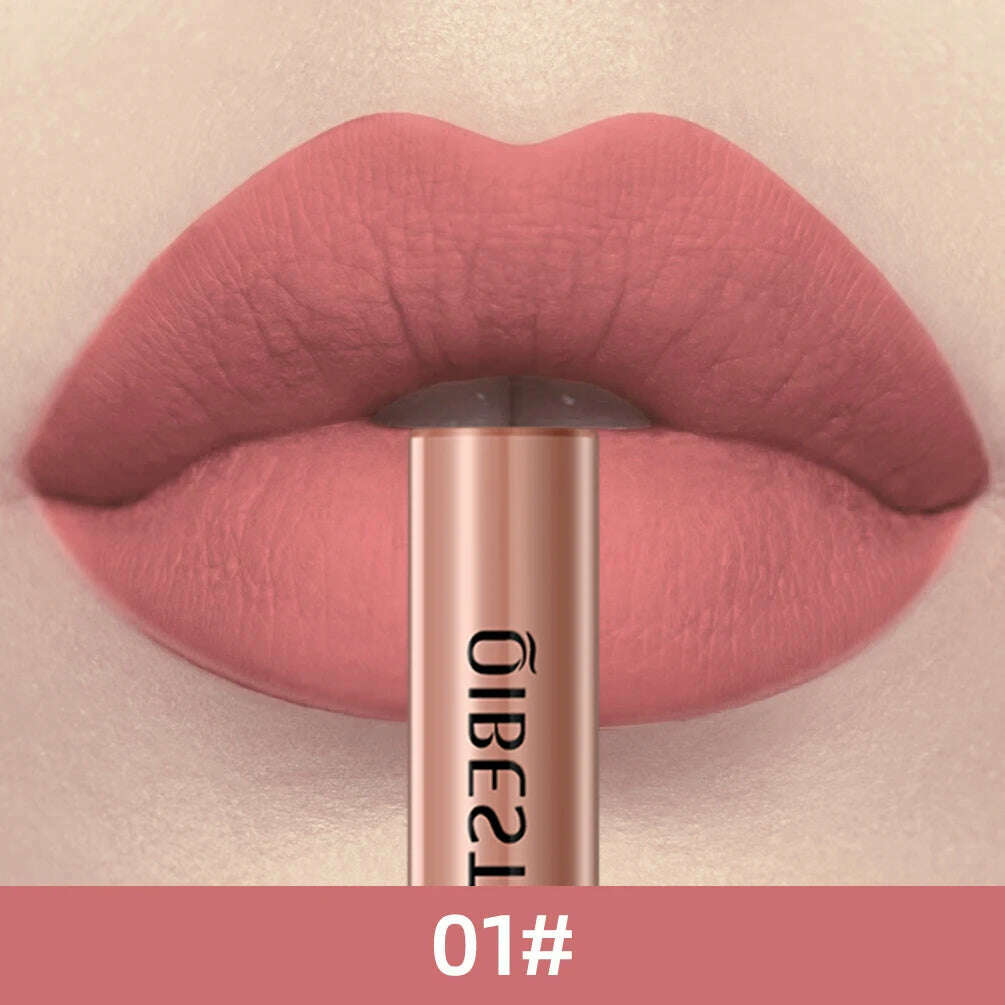 KIMLUD, QIBEST Sexy Long Lasting Velvet Matte Lip Gloss Liquid Lipstick Lip Makeup Women Beauty Red Nonstick Cup Waterproof Lip Gloss, 01, KIMLUD APPAREL - Womens Clothes