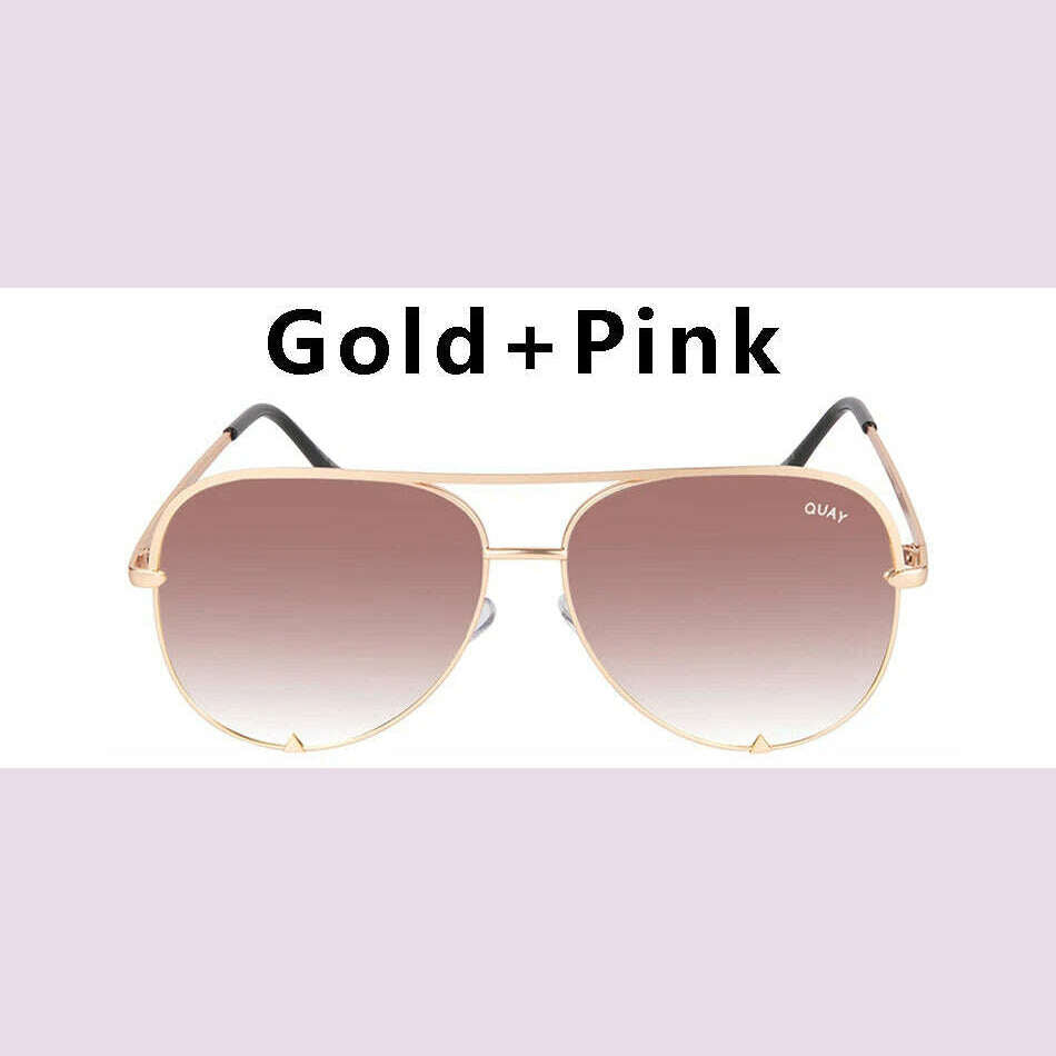 KIMLUD, Quay Pilot Sunglasses Women Brand Design Metal Frame Mirror HIGH KEY Sun Glasses for Women Vintage Ladies Goggles For Female, C6 / Without Packing, KIMLUD APPAREL - Womens Clothes