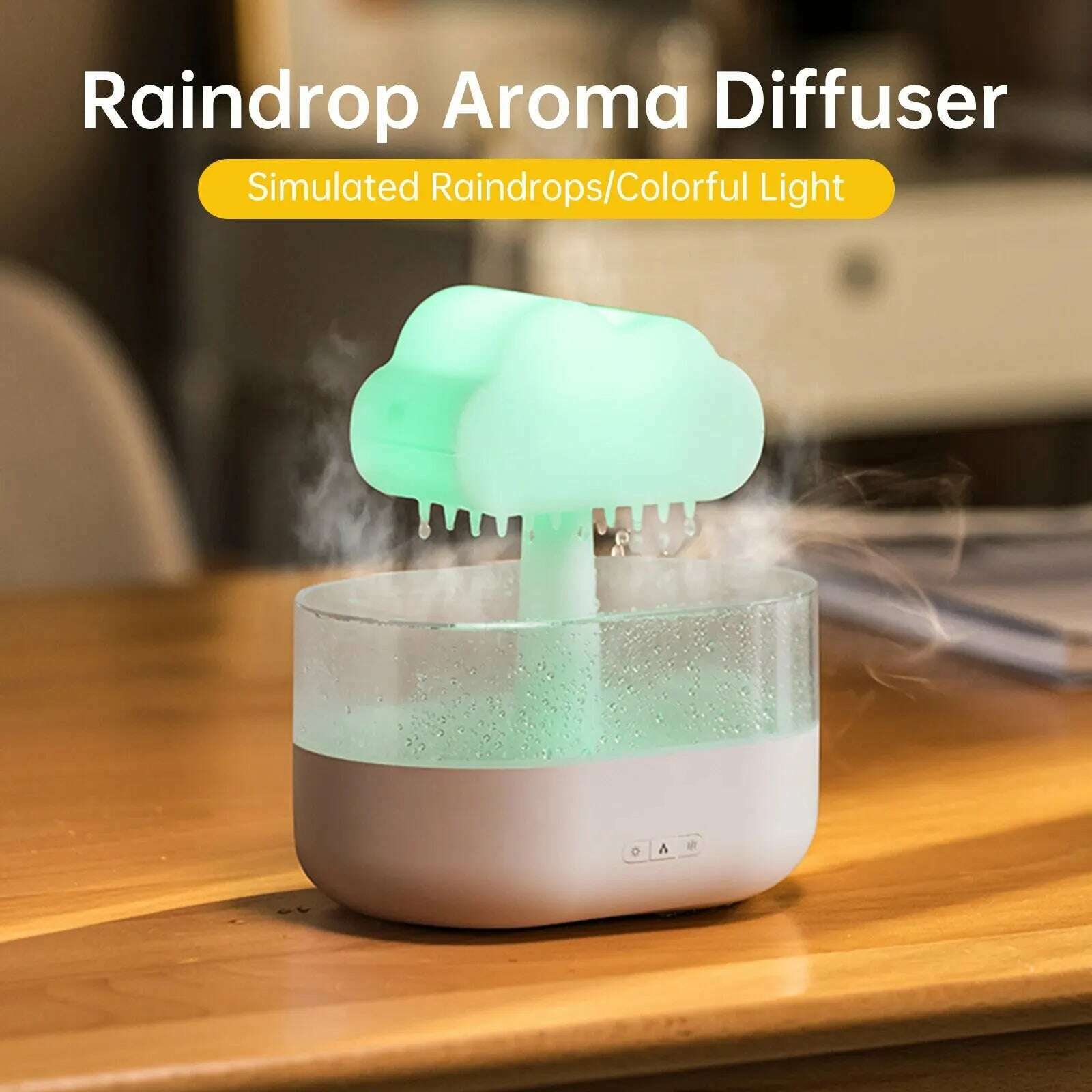 KIMLUD, Rain Cloud Humidifier 200ML Essential Oils Aroma Diffuser With Water Drops And Colorful Night Light Mushroom Humidifier, KIMLUD Womens Clothes