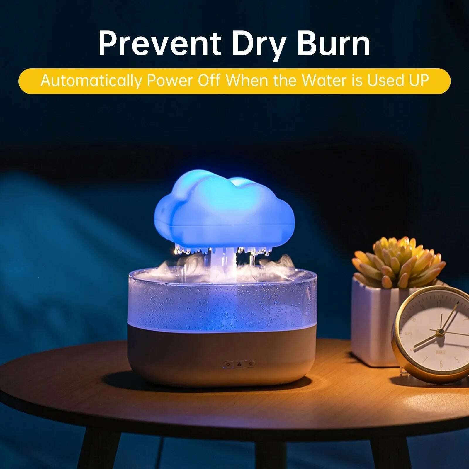 KIMLUD, Rain Cloud Humidifier 200ML Essential Oils Aroma Diffuser With Water Drops And Colorful Night Light Mushroom Humidifier, KIMLUD Womens Clothes