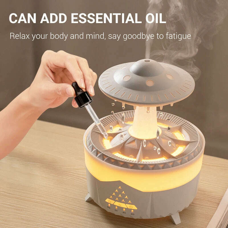 KIMLUD, Rain Cloud Humidifier Essential Oil Diffusers 350ml 7 Colors Night Lights with Remote Control Water Dripdrop Air Humidifier, KIMLUD Womens Clothes