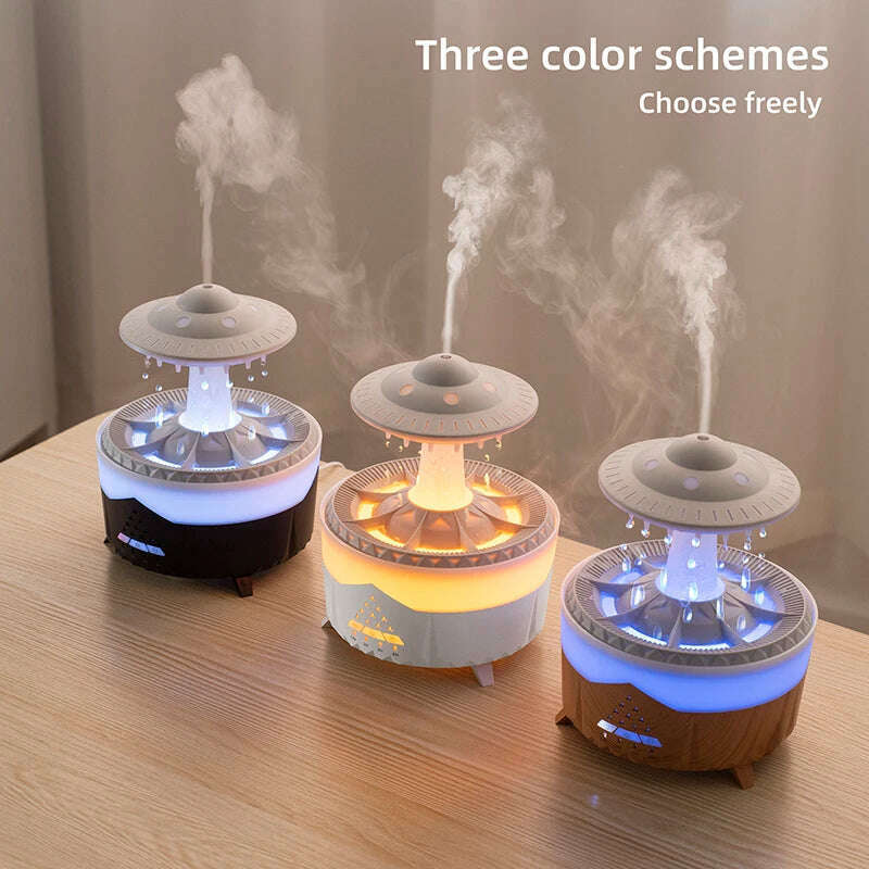 KIMLUD, Rain Cloud Humidifier Essential Oil Diffusers 350ml 7 Colors Night Lights with Remote Control Water Dripdrop Air Humidifier, KIMLUD Womens Clothes