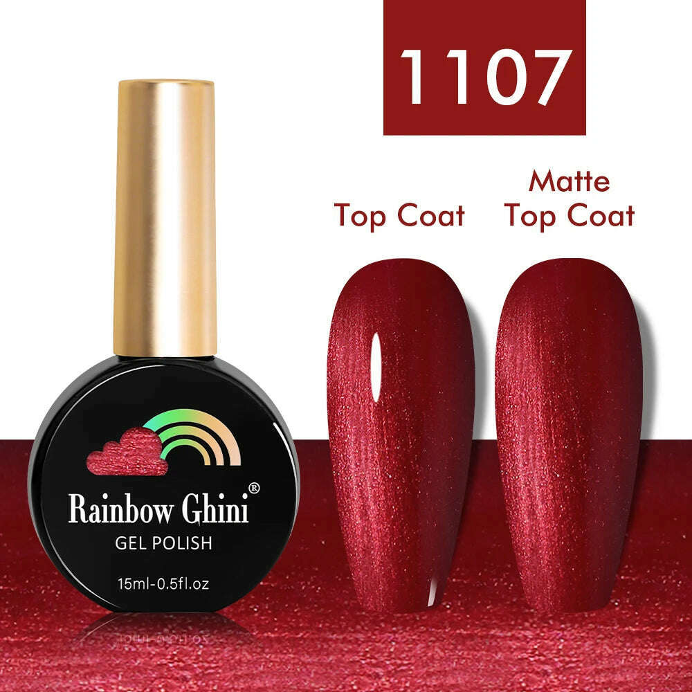 KIMLUD, Rainbow Ghini 15ml Glitter Dark Red Gel Nail Polish Semi-Permanent Varnish UV Pale Red Nail Gel Art Supplies for Professionals, 1107, KIMLUD APPAREL - Womens Clothes