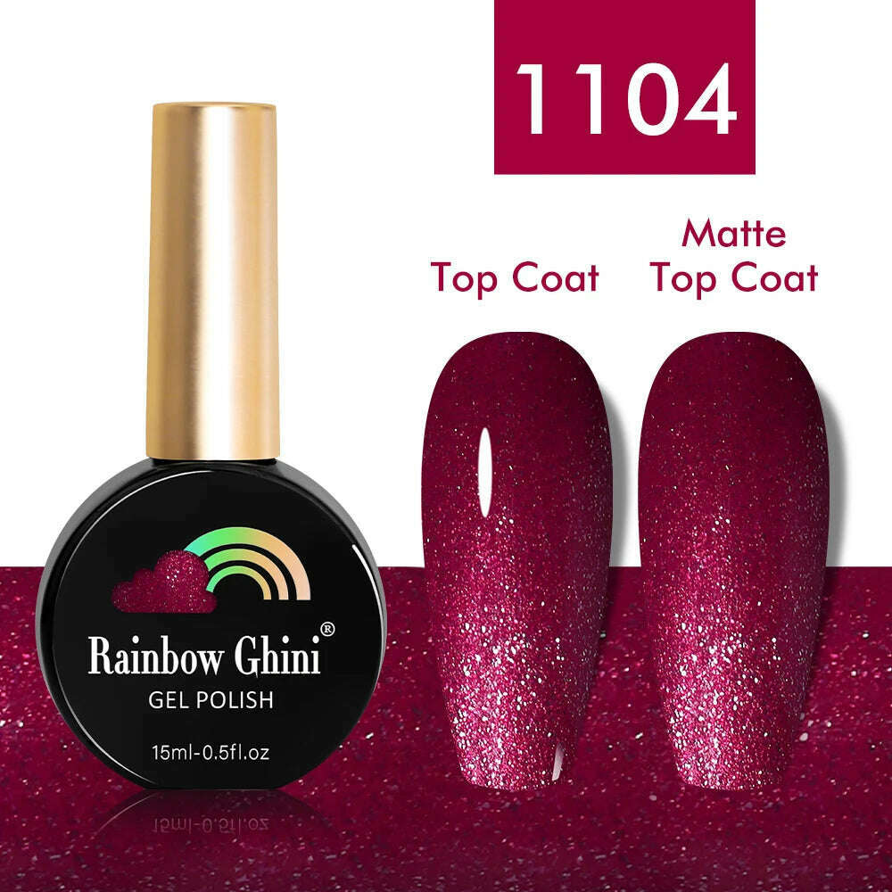 KIMLUD, Rainbow Ghini 15ml Glitter Dark Red Gel Nail Polish Semi-Permanent Varnish UV Pale Red Nail Gel Art Supplies for Professionals, 1104, KIMLUD APPAREL - Womens Clothes