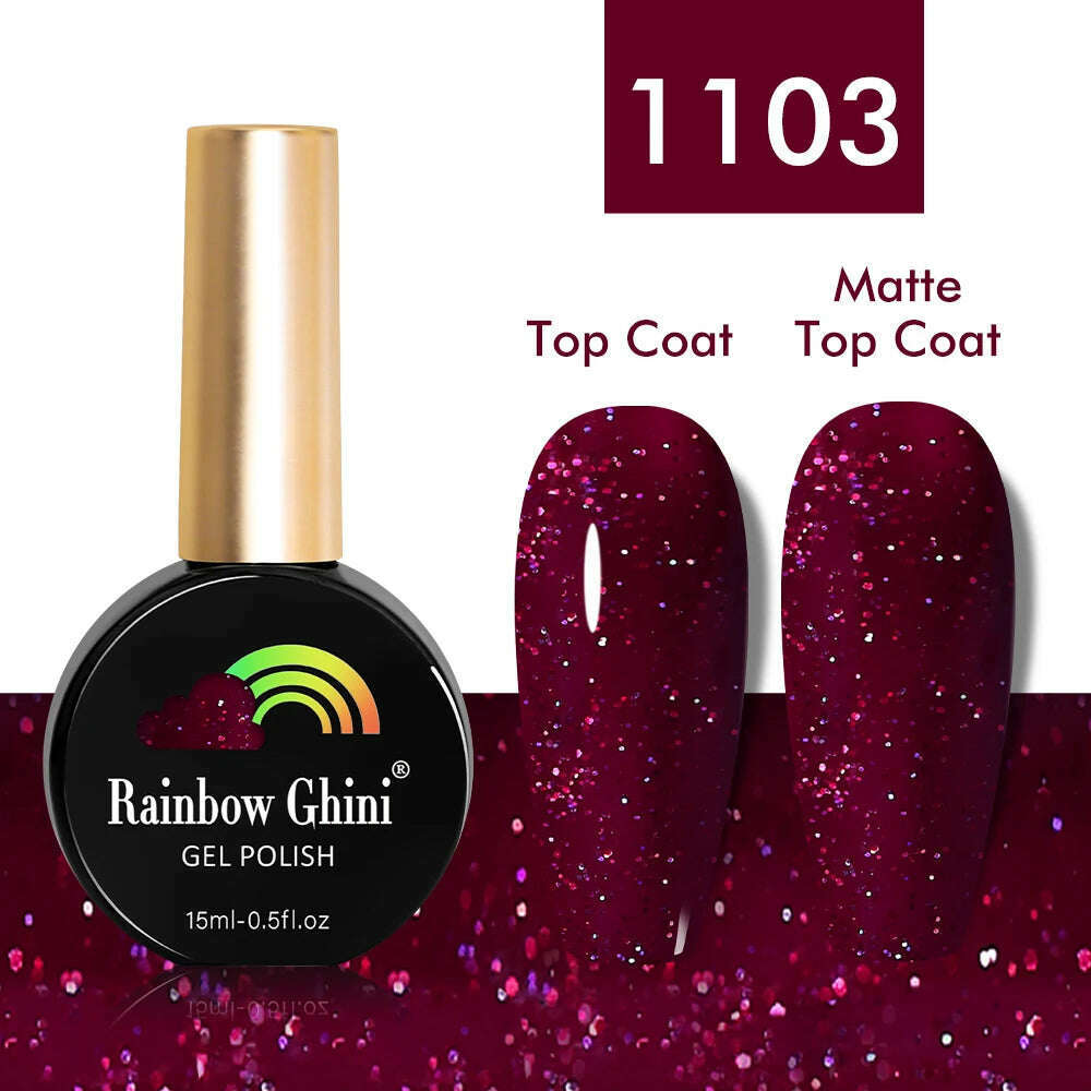 KIMLUD, Rainbow Ghini 15ml Glitter Dark Red Gel Nail Polish Semi-Permanent Varnish UV Pale Red Nail Gel Art Supplies for Professionals, 1103, KIMLUD APPAREL - Womens Clothes