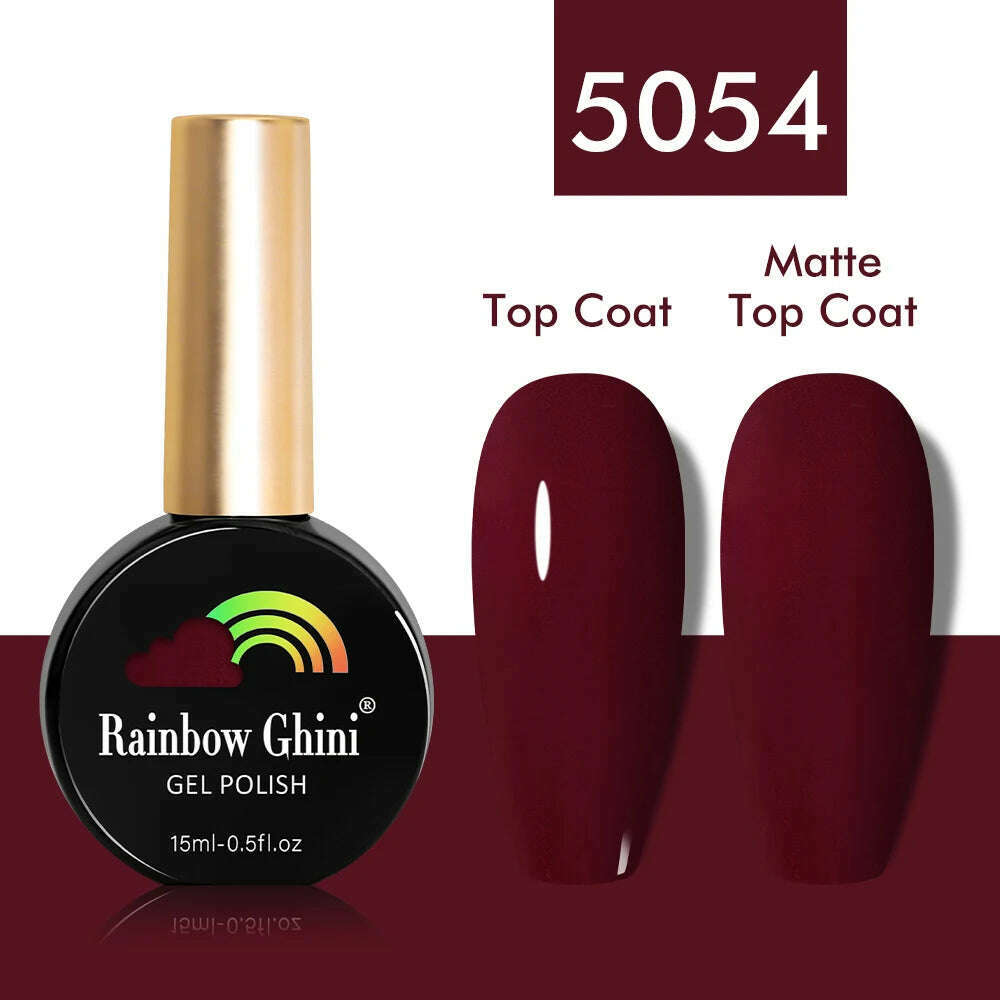 KIMLUD, Rainbow Ghini 15ml Glitter Dark Red Gel Nail Polish Semi-Permanent Varnish UV Pale Red Nail Gel Art Supplies for Professionals, 5054, KIMLUD APPAREL - Womens Clothes