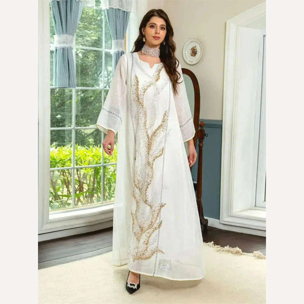 KIMLUD, Ramadan Eid Abaya Turkey Islam Arabic Muslim Long Dress Kebaya African Dresses For Women Clothing Robe Musulmane Femme Vestidos, KIMLUD Womens Clothes