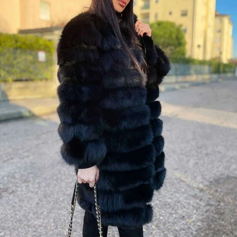 KIMLUD, Real Fox Fur Coat Winter Women's Long Sleeves Clothing Wholesale  Fashion Female Natural Fur Jacket On Offer Free Shipping 2023, KIMLUD Womens Clothes