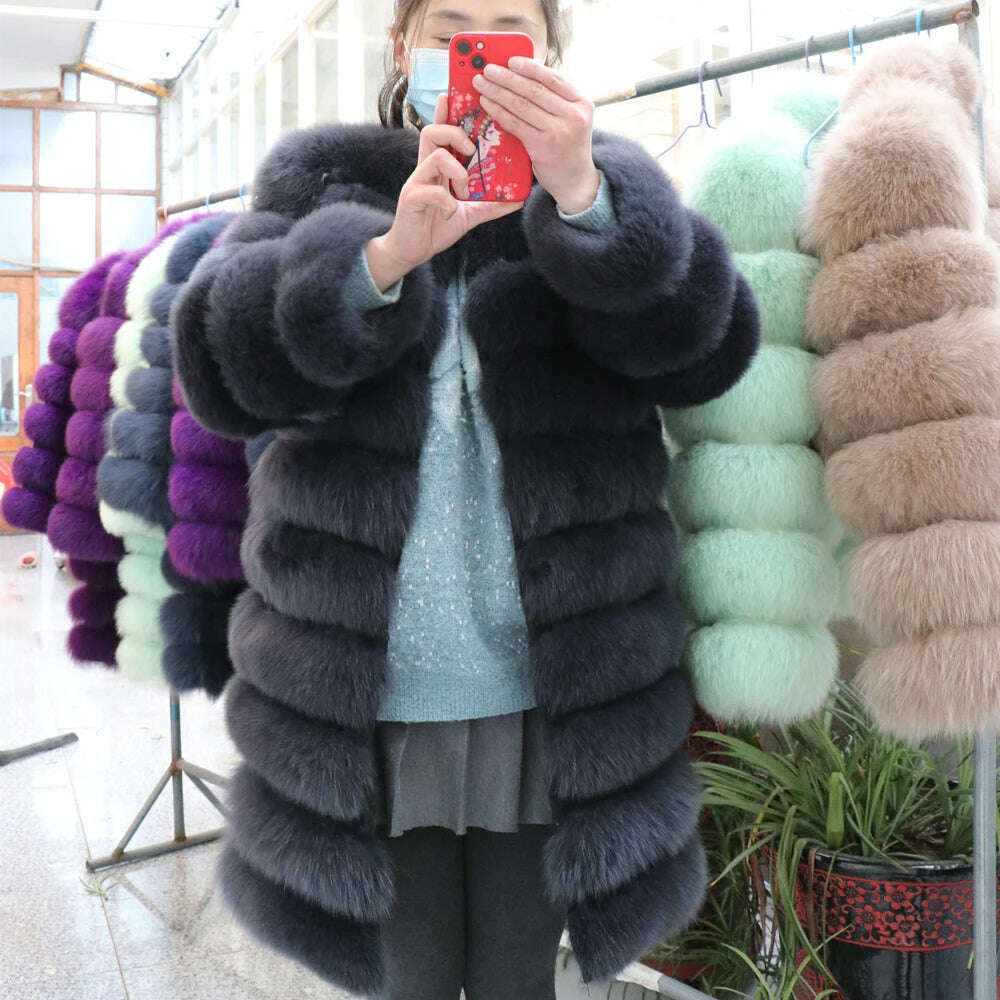 KIMLUD, Real Fox Fur Coat Winter Women's Long Sleeves Clothing Wholesale  Fashion Female Natural Fur Jacket On Offer Free Shipping 2023, Long Sleeves 60cm 8 / 7xl, KIMLUD APPAREL - Womens Clothes