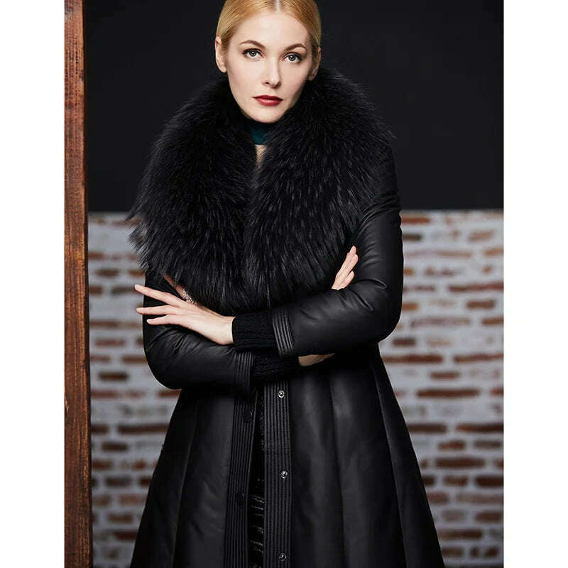 KIMLUD, Real Raccoon Fur Collar Women Natural Fur Scarf  Winter Large Size Warm Wraps  Furry Fur Scarves for Coat Jackets Collars, KIMLUD Womens Clothes